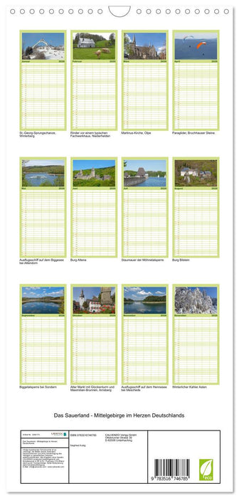 Das Sauerland - Mittelgebirge im Herzen Deutschlands (CALVENDO Familienplaner 2026)