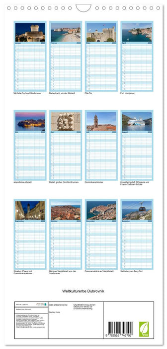 Weltkulturerbe Dubrovnik (CALVENDO Familienplaner 2026)