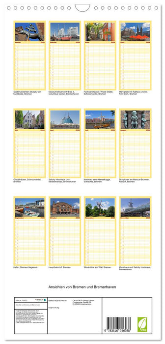 Ansichten von Bremen und Bremerhaven (CALVENDO Familienplaner 2026)