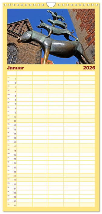 Ansichten von Bremen und Bremerhaven (CALVENDO Familienplaner 2026)