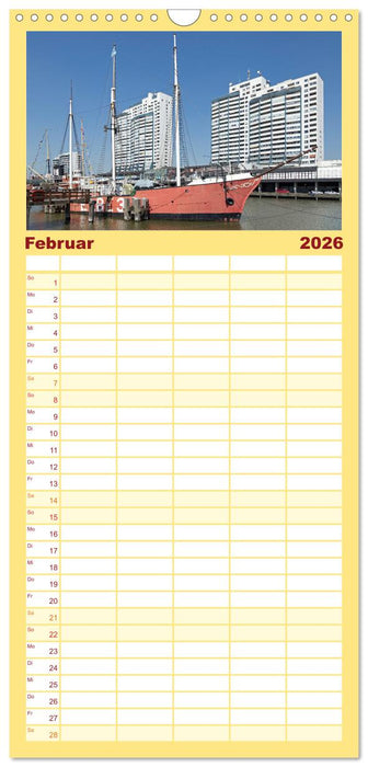 Ansichten von Bremen und Bremerhaven (CALVENDO Familienplaner 2026)