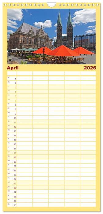 Ansichten von Bremen und Bremerhaven (CALVENDO Familienplaner 2026)