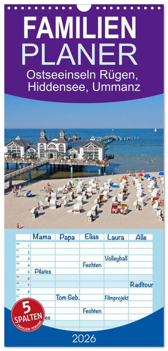 Ostseeinseln Rügen, Hiddensee, Ummanz (CALVENDO Familienplaner 2026)
