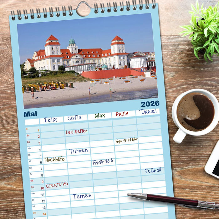 Ostseeinseln Rügen, Hiddensee, Ummanz (CALVENDO Familienplaner 2026)