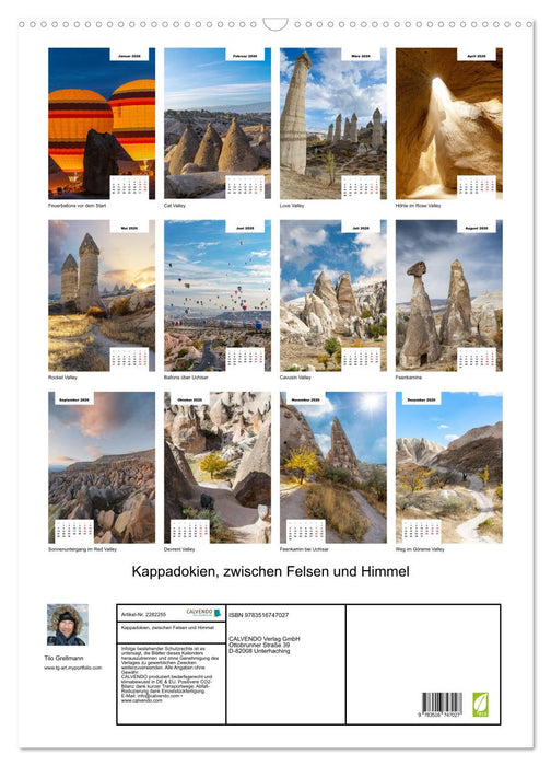 Kappadokien, zwischen Felsen und Himmel (CALVENDO Wandkalender 2026)