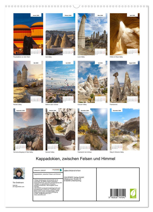 Kappadokien, zwischen Felsen und Himmel (CALVENDO Premium Wandkalender 2026)