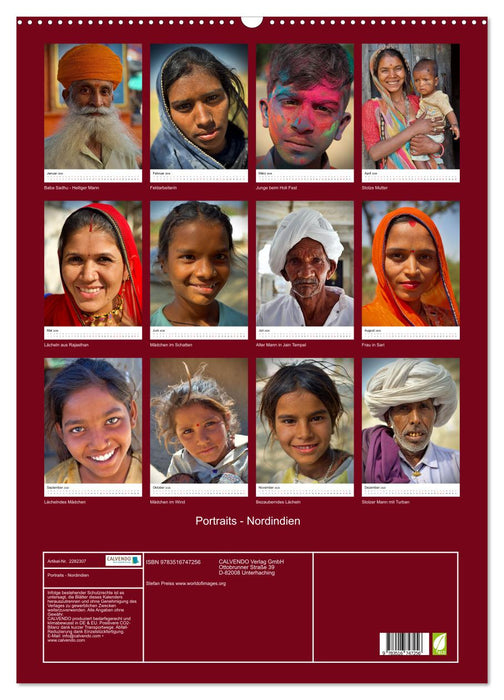 Portraits - Nordindien (CALVENDO Wandkalender 2026)