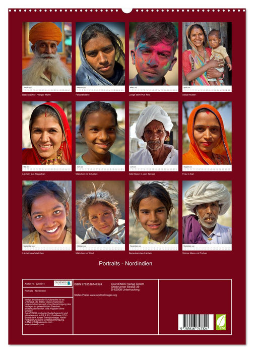 Portraits - Nordindien (CALVENDO Premium Wandkalender 2026)