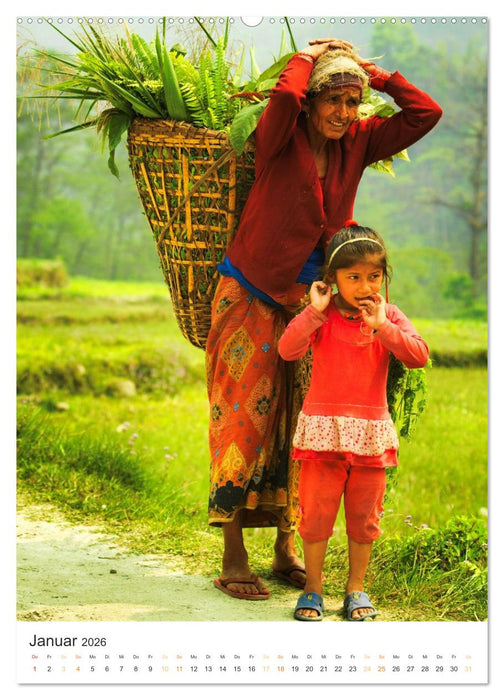 Menschen in Nepal (CALVENDO Premium Wandkalender 2026)