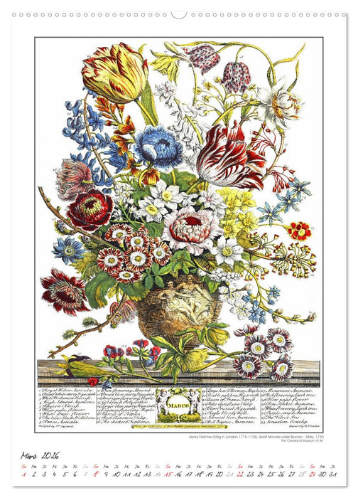 Henry Fletcher. Blumen und Früchte - Kunstkalender (CALVENDO Premium Wandkalender 2026)