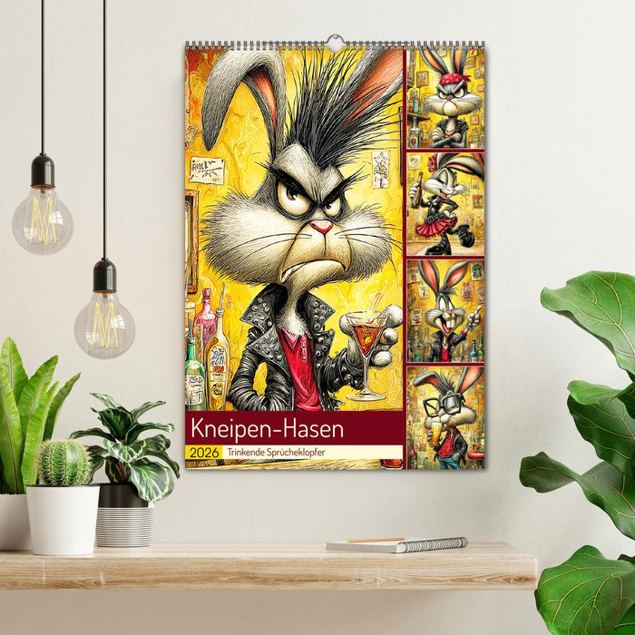 Kneipen-Hasen. Trinkende Sprücheklopfer (CALVENDO Wandkalender 2026)