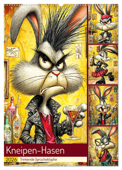 Kneipen-Hasen. Trinkende Sprücheklopfer (CALVENDO Wandkalender 2026)