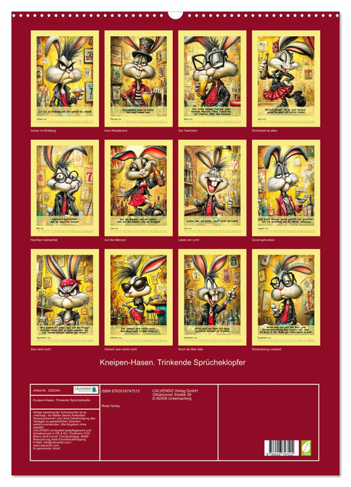 Kneipen-Hasen. Trinkende Sprücheklopfer (CALVENDO Wandkalender 2026)