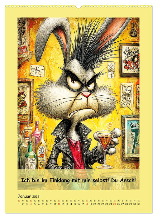 Kneipen-Hasen. Trinkende Sprücheklopfer (CALVENDO Wandkalender 2026)