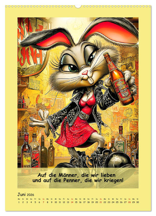 Kneipen-Hasen. Trinkende Sprücheklopfer (CALVENDO Wandkalender 2026)