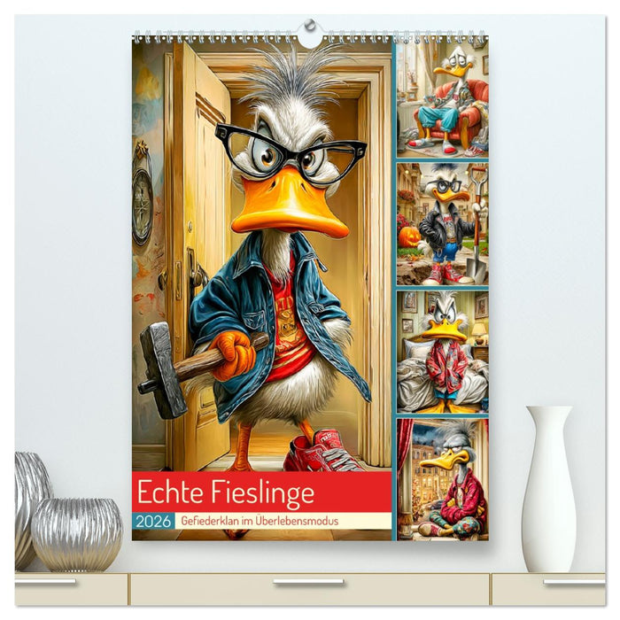 Echte Fieslinge. Gefiederklan im Überlebensmodus (CALVENDO Premium Wandkalender 2026)