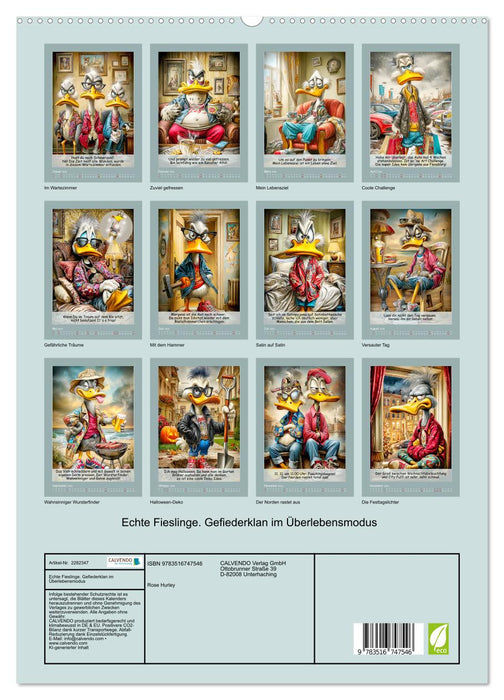 Echte Fieslinge. Gefiederklan im Überlebensmodus (CALVENDO Premium Wandkalender 2026)