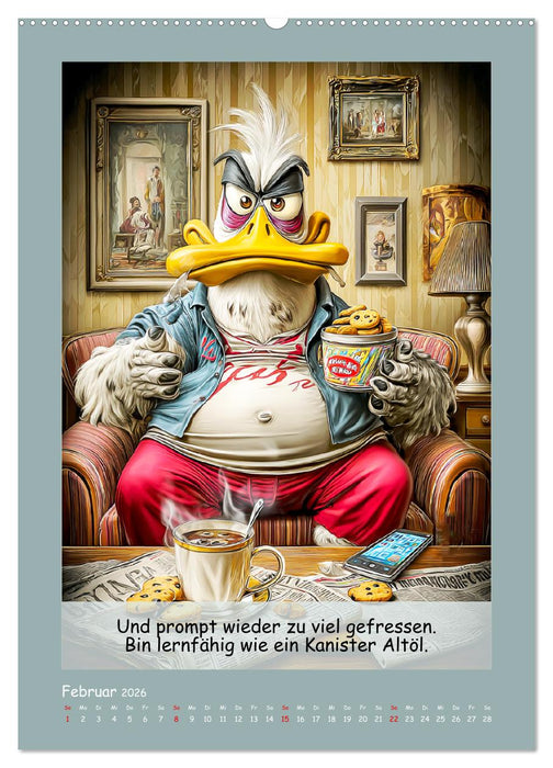 Echte Fieslinge. Gefiederklan im Überlebensmodus (CALVENDO Premium Wandkalender 2026)