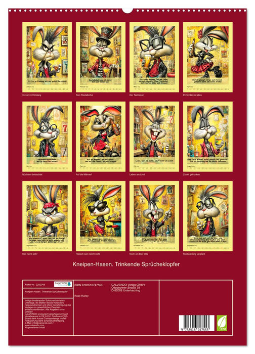 Kneipen-Hasen. Trinkende Sprücheklopfer (CALVENDO Premium Wandkalender 2026)