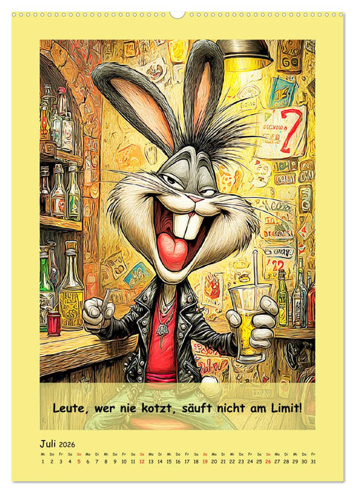 Kneipen-Hasen. Trinkende Sprücheklopfer (CALVENDO Premium Wandkalender 2026)