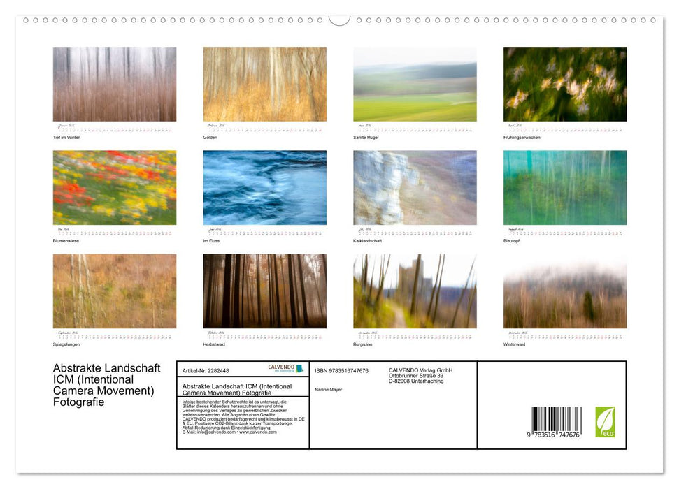 Abstrakte Landschaft ICM (Intentional Camera Movement) Fotografie (CALVENDO Premium Wandkalender 2026)