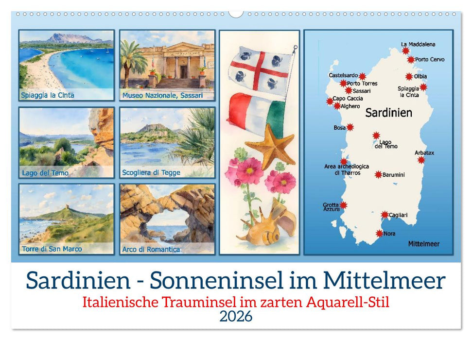 Sardinien - Sonneninsel im Mittelmeer (CALVENDO Wandkalender 2026)