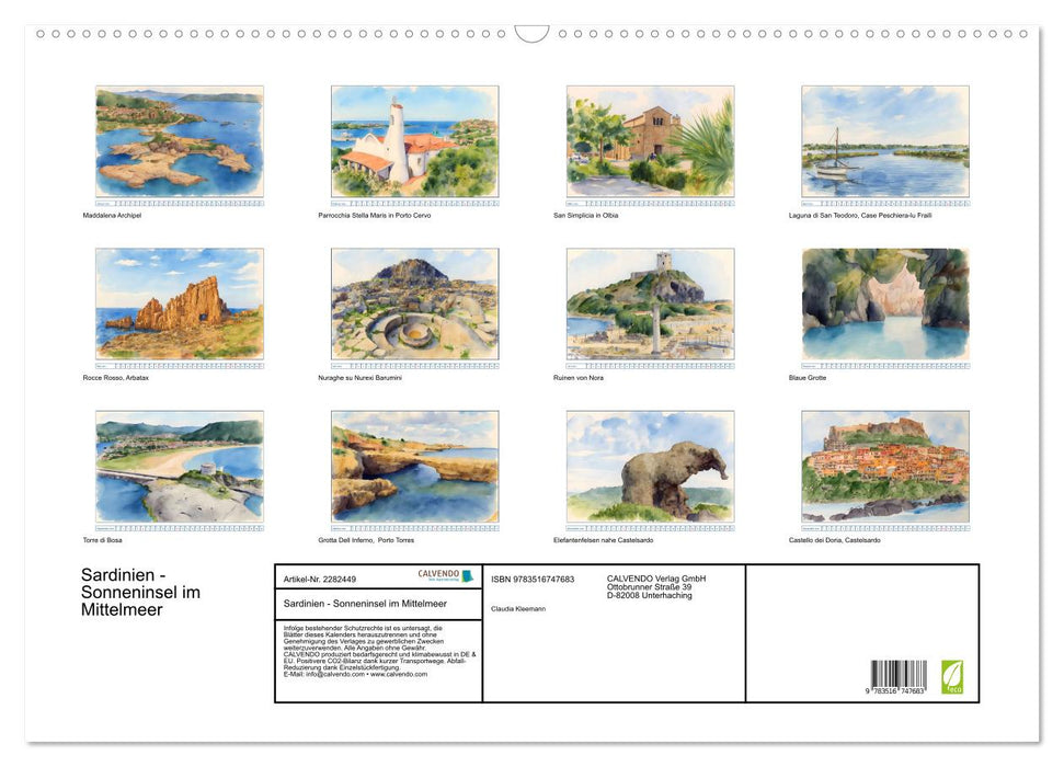 Sardinien - Sonneninsel im Mittelmeer (CALVENDO Wandkalender 2026)
