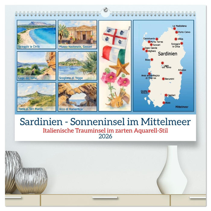 Sardinien - Sonneninsel im Mittelmeer (CALVENDO Premium Wandkalender 2026)