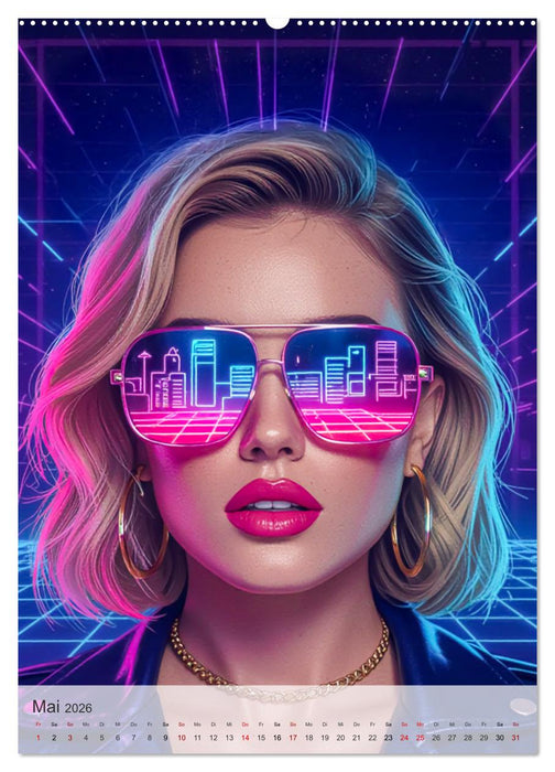 Back to the Eighties - Electric Neon Nights (CALVENDO Wandkalender 2026)
