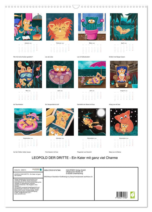 LEOPOLD DER DRITTE - Ein Kater mit ganz viel Charme (CALVENDO Wandkalender 2026)