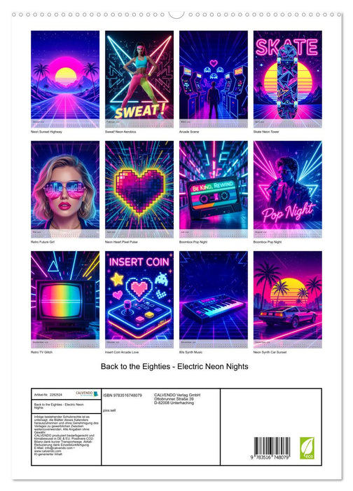 Back to the Eighties - Electric Neon Nights (CALVENDO Premium Wandkalender 2026)