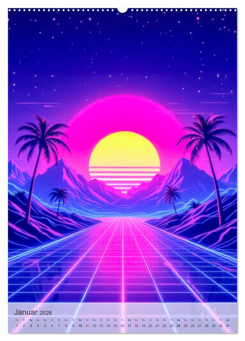 Back to the Eighties - Electric Neon Nights (CALVENDO Premium Wandkalender 2026)