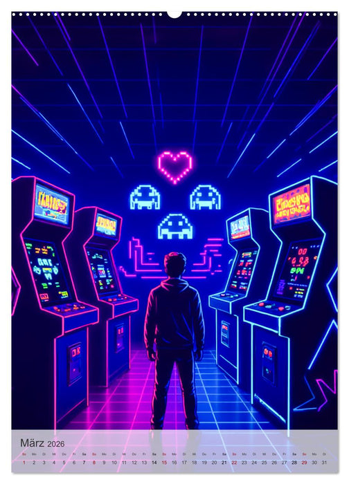 Back to the Eighties - Electric Neon Nights (CALVENDO Premium Wandkalender 2026)