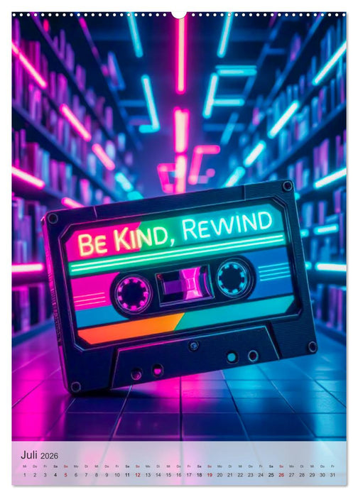 Back to the Eighties - Electric Neon Nights (CALVENDO Premium Wandkalender 2026)