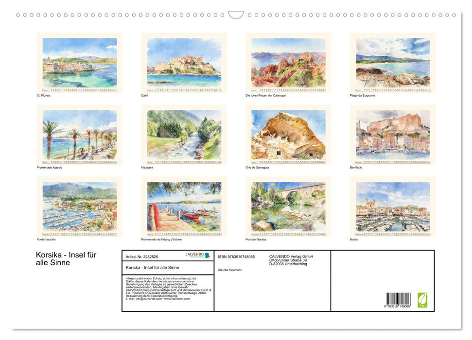 Korsika - Insel für alle Sinne (CALVENDO Wandkalender 2026)