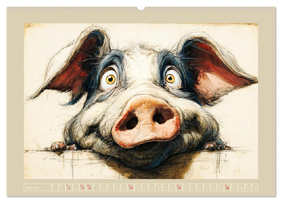 Seelen vom Hof. Bauernhoftiere als Charakterporträts (CALVENDO Premium Wandkalender 2026)