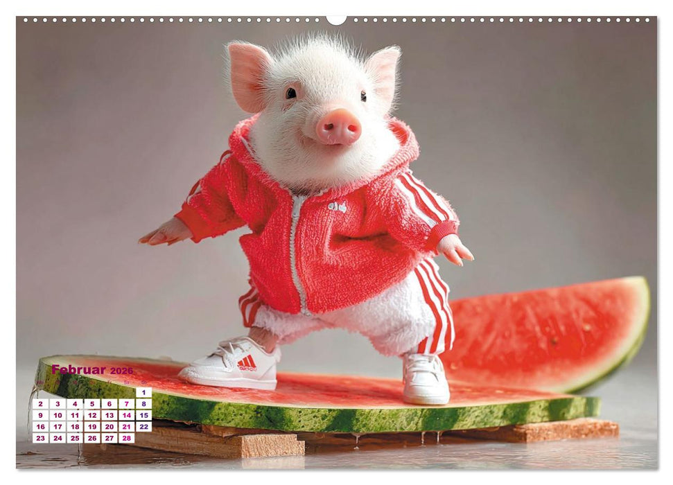 Vom Glück, ein Schweinchen zu sein (CALVENDO Wandkalender 2026)