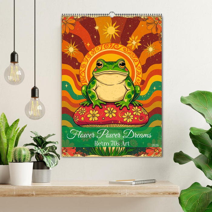 Flower Power Dreams – Retro 70s Art (CALVENDO Wandkalender 2026)