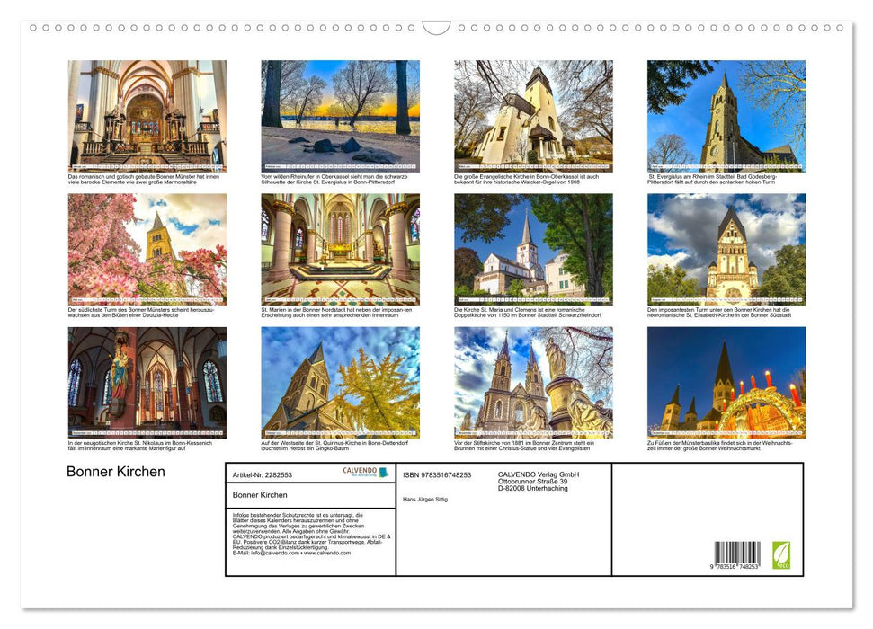 Bonner Kirchen (CALVENDO Wandkalender 2026)