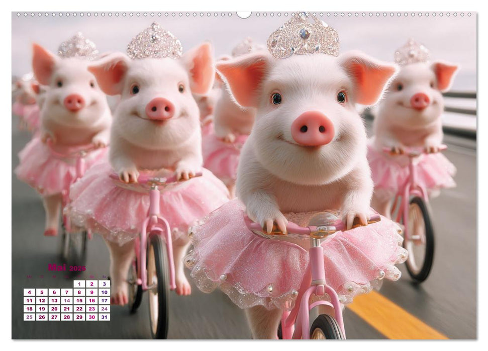 Vom Glück, ein Schweinchen zu sein (CALVENDO Premium Wandkalender 2026)