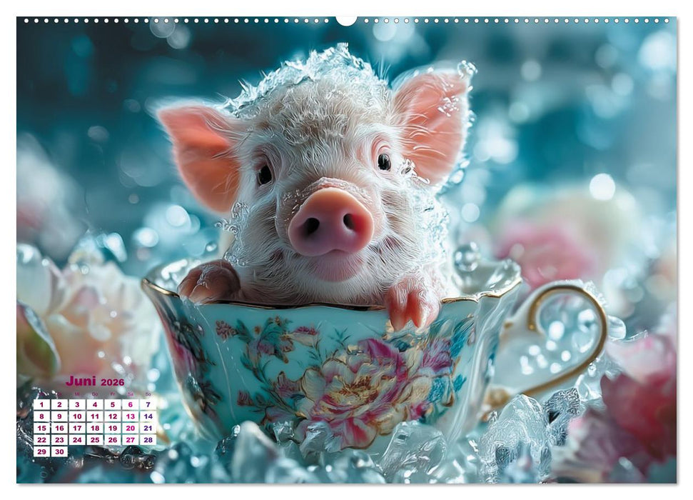 Vom Glück, ein Schweinchen zu sein (CALVENDO Premium Wandkalender 2026)