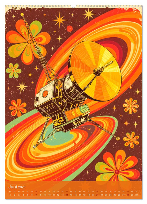 Flower Power Dreams – Retro 70s Art (CALVENDO Premium Wandkalender 2026)