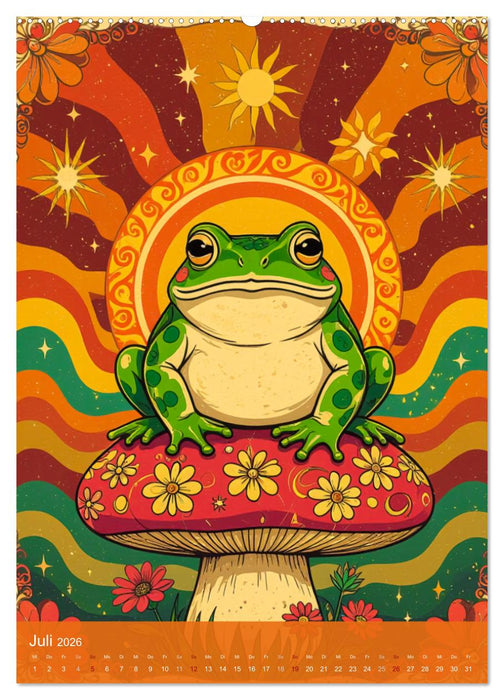 Flower Power Dreams – Retro 70s Art (CALVENDO Premium Wandkalender 2026)