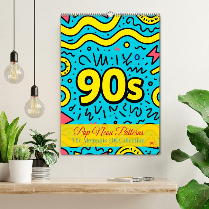 Pop Neon Patterns – The Memphis 90s Collection (CALVENDO Wandkalender 2026)