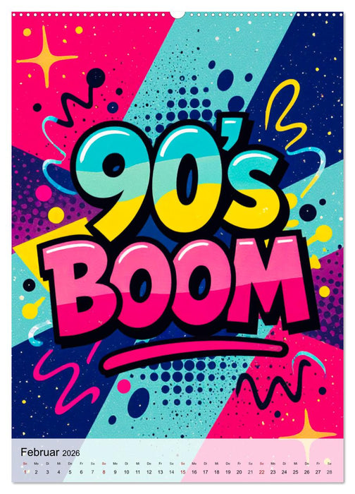 Pop Neon Patterns – The Memphis 90s Collection (CALVENDO Wandkalender 2026)