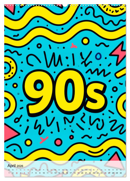 Pop Neon Patterns – The Memphis 90s Collection (CALVENDO Wandkalender 2026)