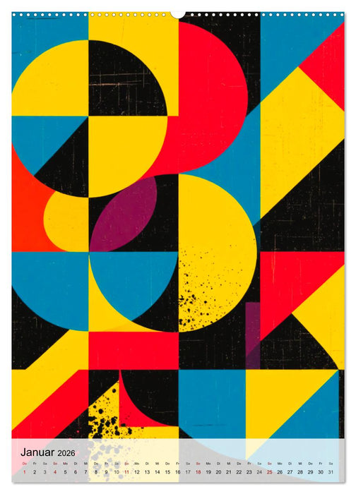 Pop Neon Patterns – The Memphis 90s Collection (CALVENDO Premium Wandkalender 2026)