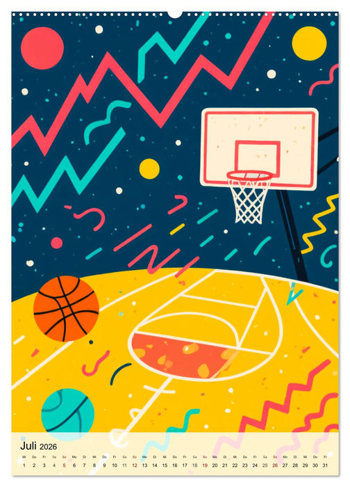 Pop Neon Patterns – The Memphis 90s Collection (CALVENDO Premium Wandkalender 2026)