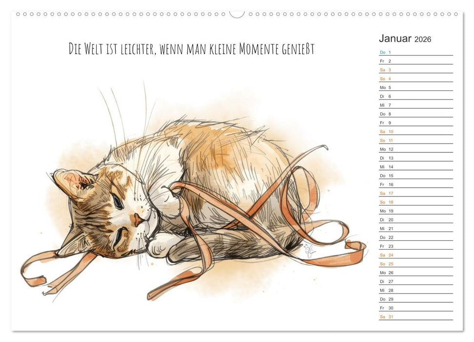 Kleine Schnurr-Momente fürs Herz (CALVENDO Wandkalender 2026)