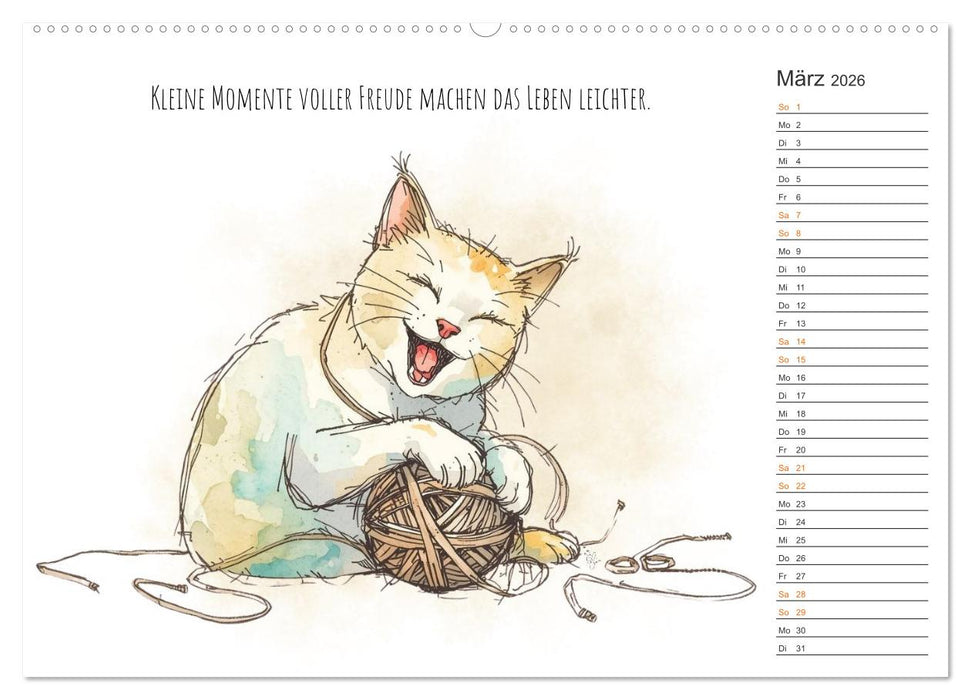 Kleine Schnurr-Momente fürs Herz (CALVENDO Wandkalender 2026)